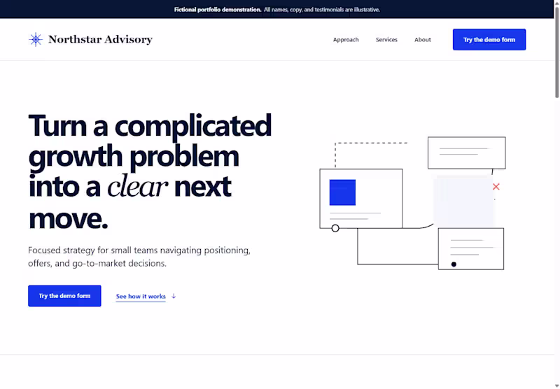 Cover image for Northstar Advisory — Fictional Consultant Landing Page