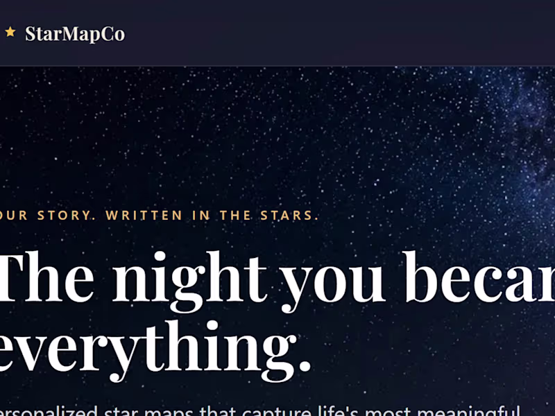 Cover image for StarMapCo — Custom Star Map E-Commerce Platform