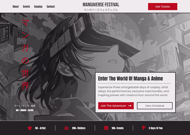 Cover image for MangaVerse Festival - Hero Section