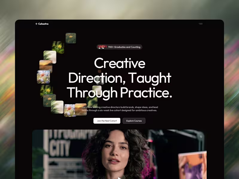 Cover image for Cohestra: A Framer Website for Courses and Academies