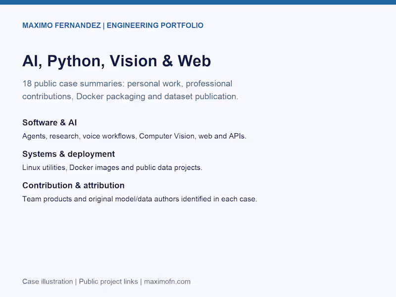 Cover image for Engineering portfolio — 18 AI, Python, Vision & Web projects