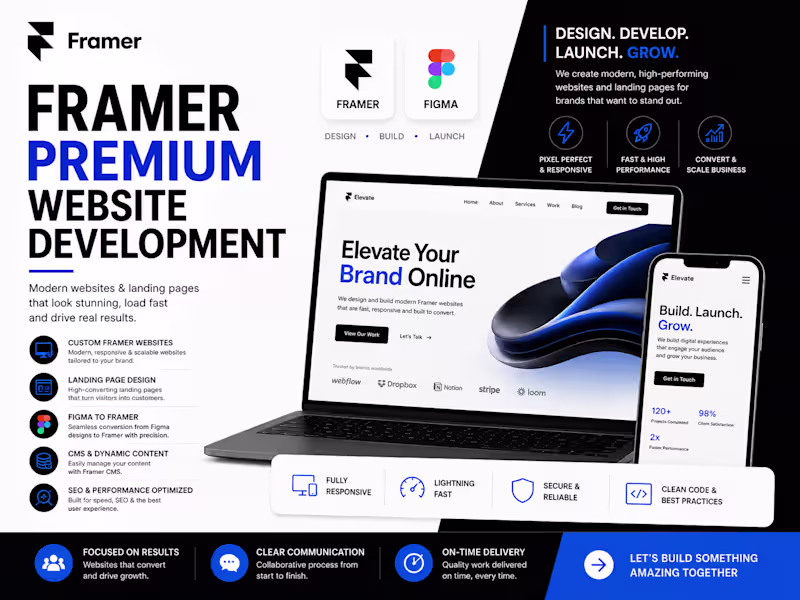 Cover image for Senior Framer Developer for SaaS, AI Startups & Modern Brands