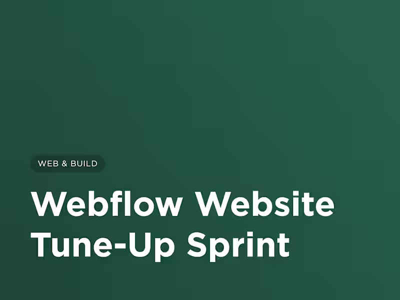 Cover image for Webflow Website Tune-Up Sprint
