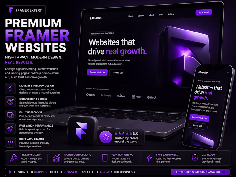 Cover image for Premium Framer Website & Landing Page Design for Modern Brands