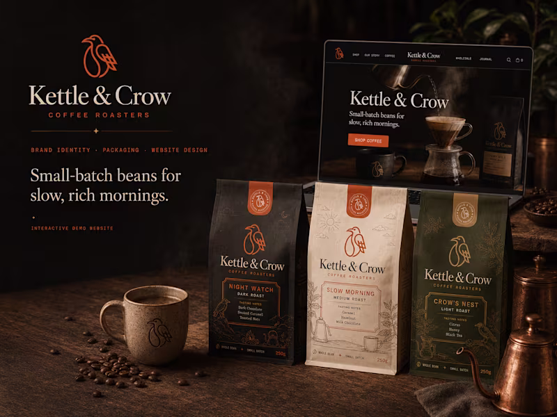 Cover image for Kettle & Crow — Small-Batch Coffee Roaster