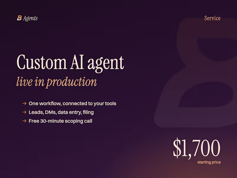 Cover image for Custom AI agent for your business