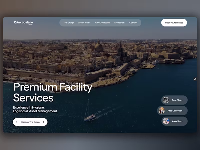 Cover image for Arcobaleno Group Ltd website Redesing in framer 