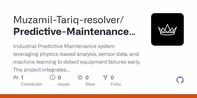 Cover image for Industrial Predictive Maintenance System Development