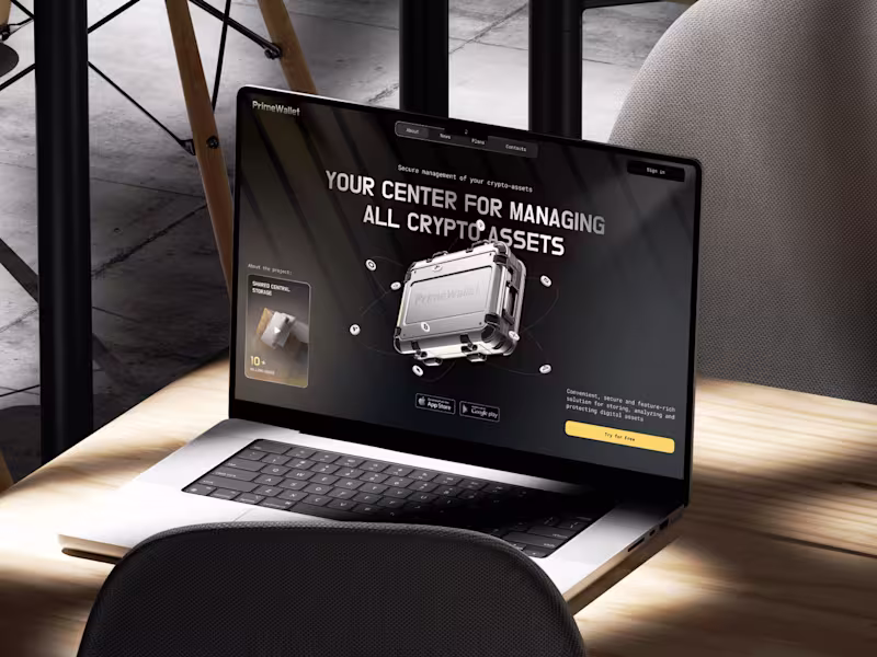 Cover image for PrimeWallet - Secure management of your crypto assets Web design