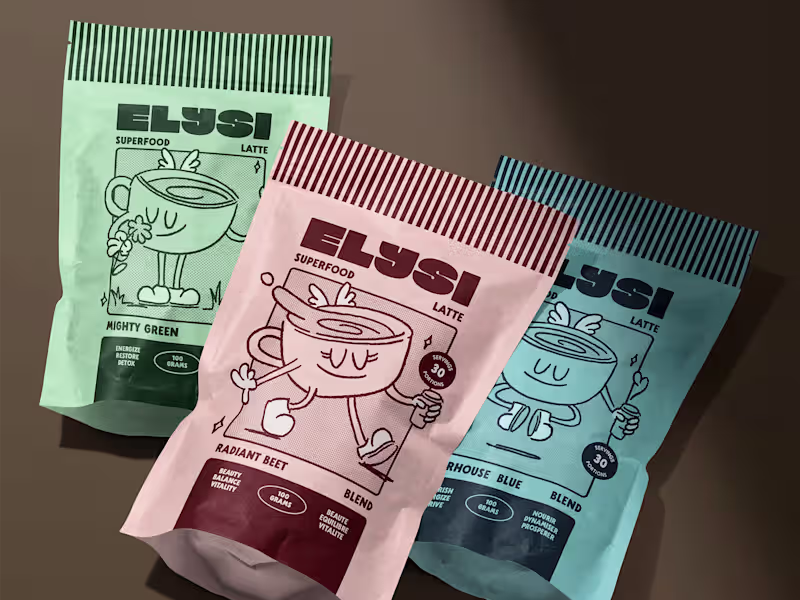 Cover image for Elysi Superfood Lattes Packaging Design