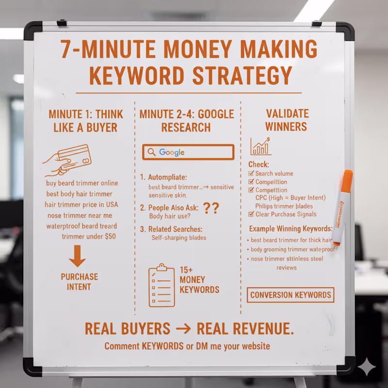 Cover image for If you want, I’ll find 20 money keywords for your trimmer br...