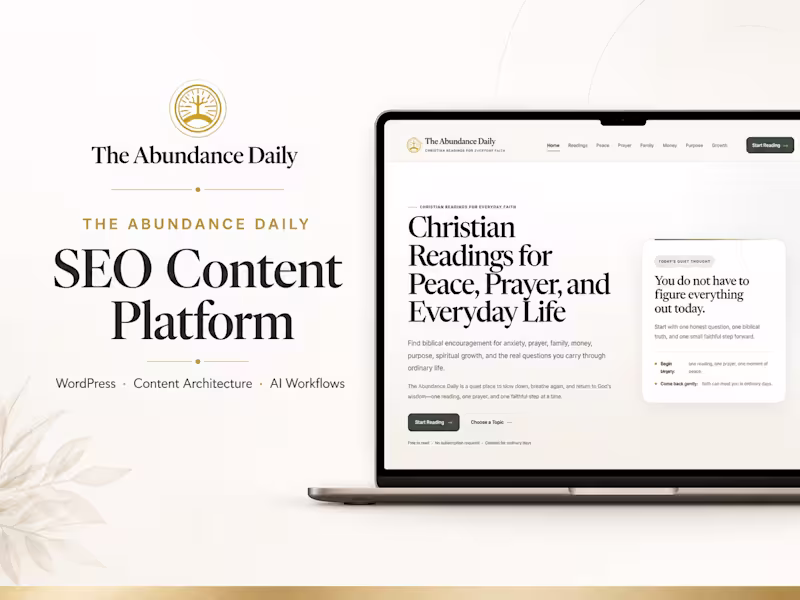 Cover image for WordPress SEO Content Platform | The Abundance Daily