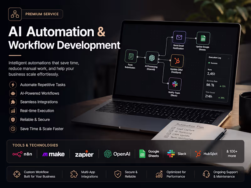 Cover image for AI Automation & Workflow Development