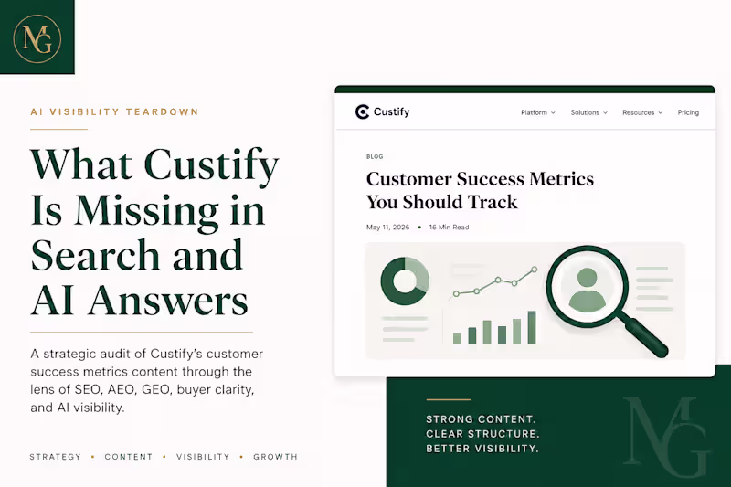 Cover image for Custify Blog SEO & AI Visibility Teardown