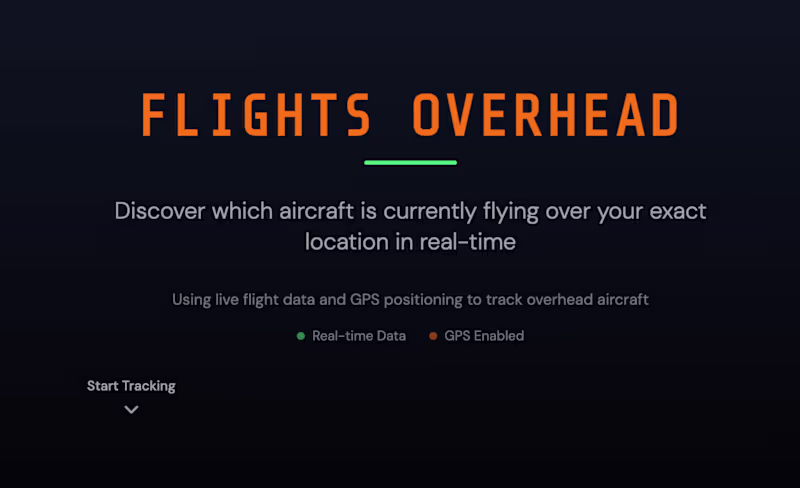 Cover image for Flights Overhead - Real Time Flight Tracker