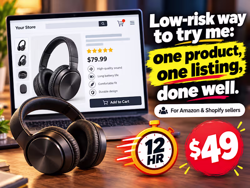 Cover image for Single Listing Rewrite: Amazon or Shopify (12 hr)