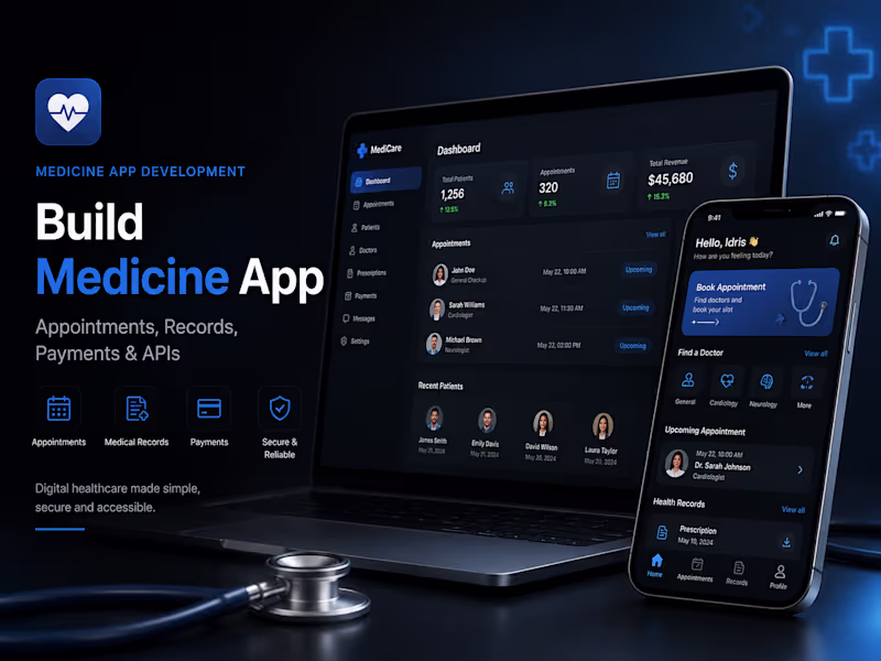 Cover image for Build medicine app with appointments, records, payments & APIs