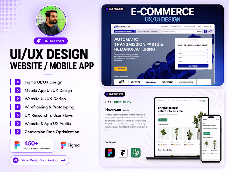 Cover image for UI/UX Design | Website & Mobile App 