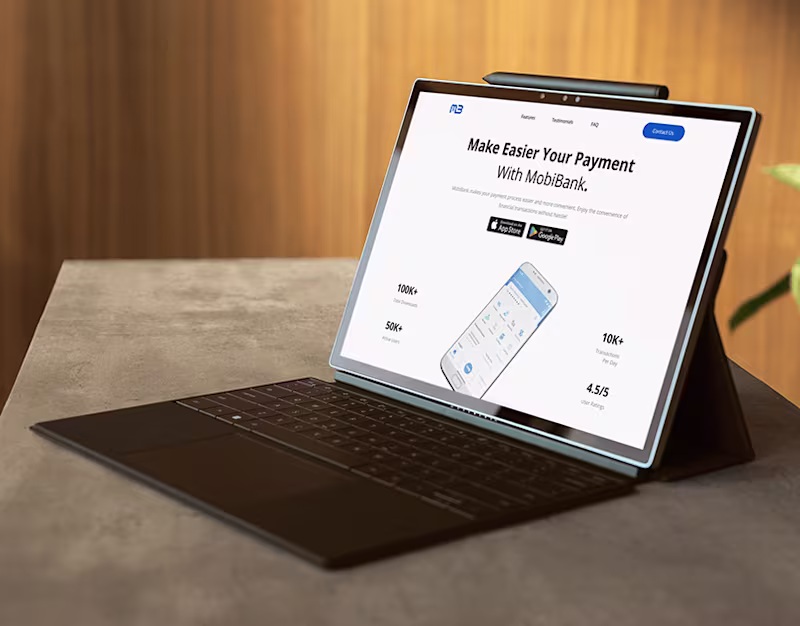 Cover image for Mobi Bank Landing Page