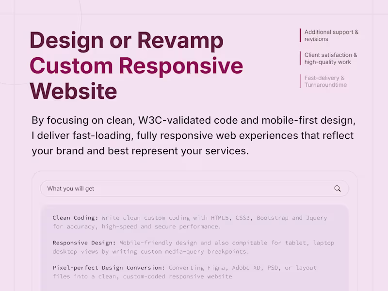 Cover image for Custom Responsive Website using HTML5, CSS3, Bootstrap, Jquery