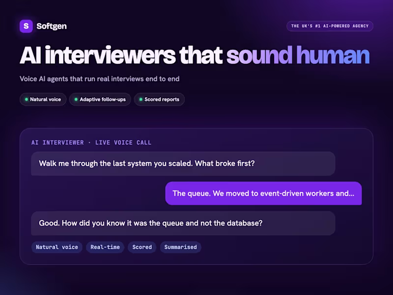 Cover image for Voice AI interviewers (human-like). Voice-AI