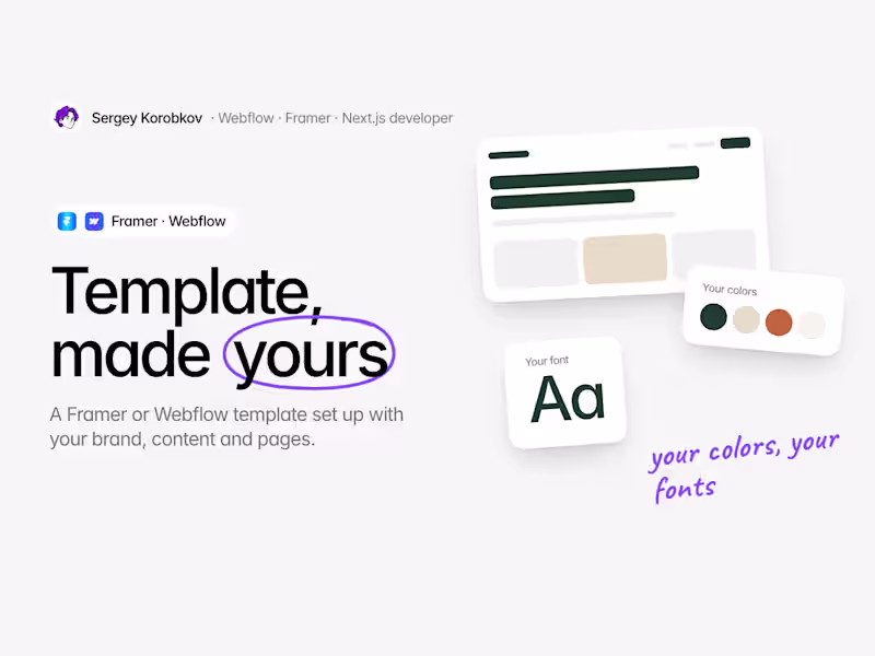 Cover image for Framer or Webflow Template Setup for Your Brand