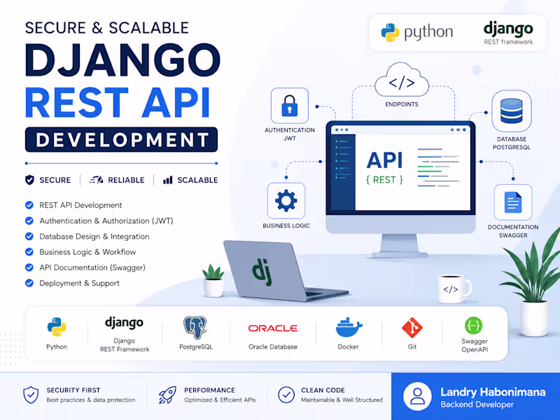 Cover image for I Will Build a Secure Django REST API for Your Application