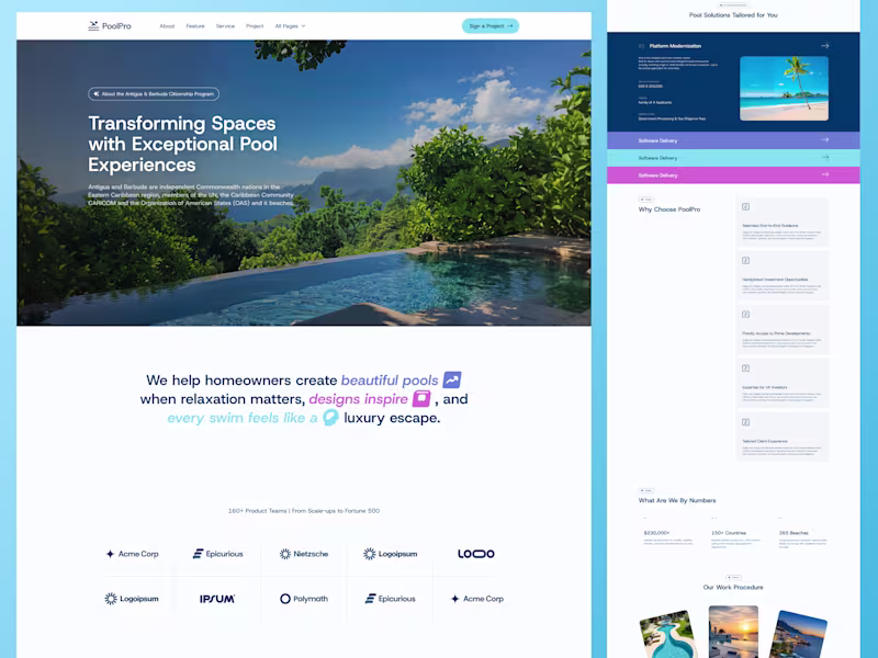 Cover image for PoolPro - Luxury Website Design for a Premium Pool Brand