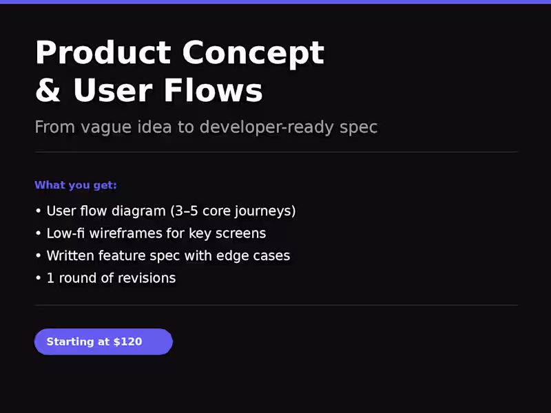 Cover image for Product Concept & User Flows 