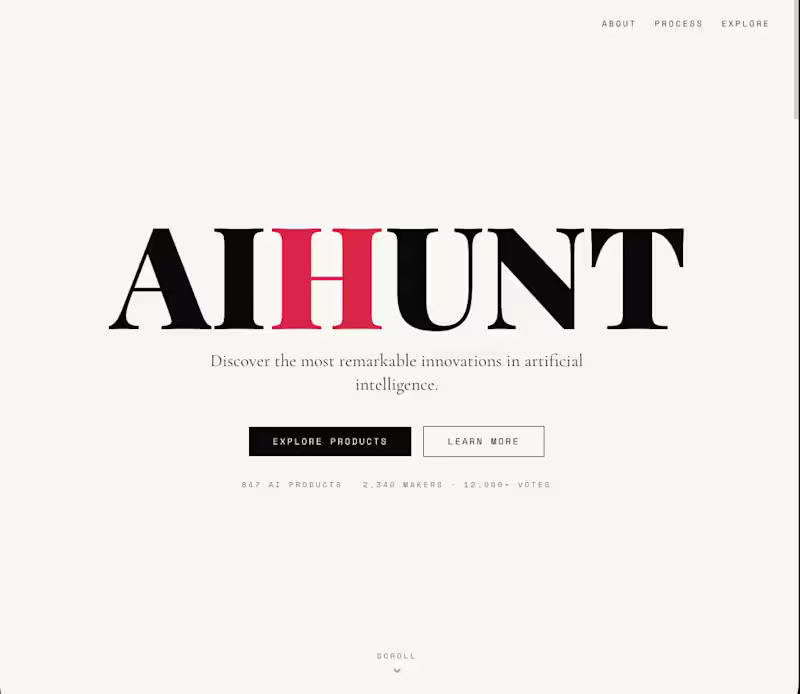Cover image for AI Hunt
An AI product discovery