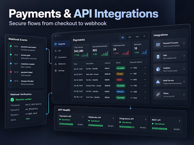Cover image for Payments & API Integrations for SaaS Products