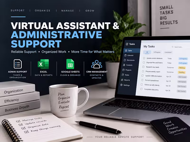 Cover image for Virtual Assistant & Administrative Support