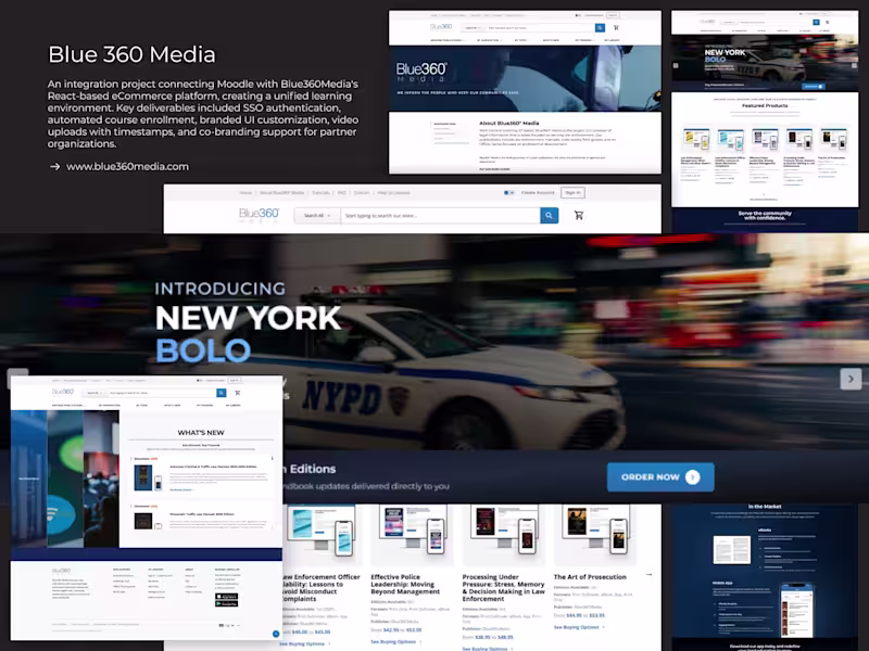 Cover image for Blue360Media: Moodle-React eLearning Integration & SSO