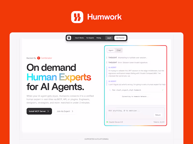 Cover image for Humwork.ai — Website Design and Animation for a AI Startup
