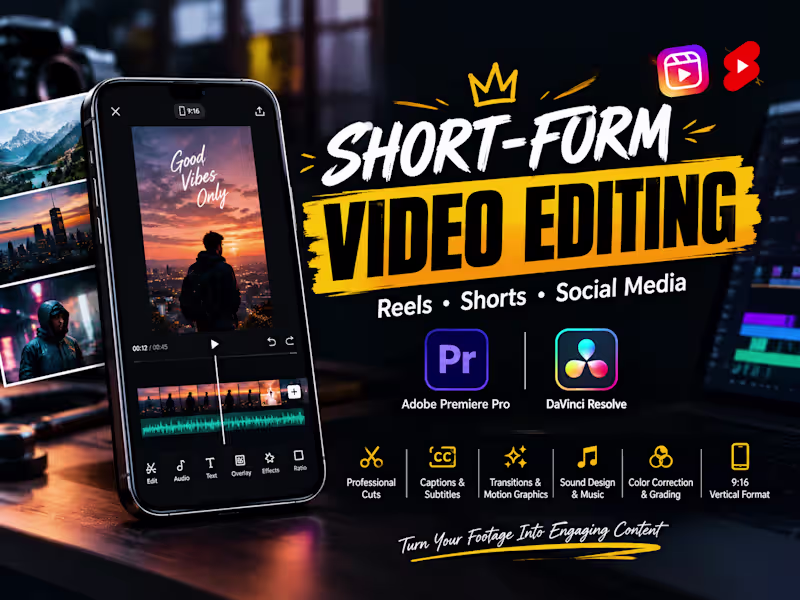 Cover image for Get professional Instagram Reels and YouTube Shorts video