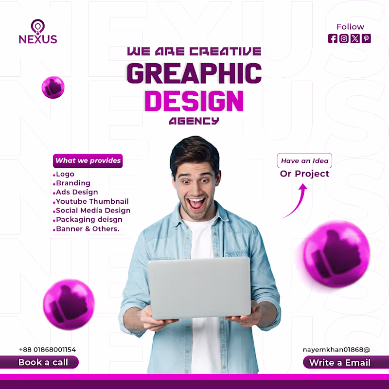 Cover image for Nexus Creative Design Agency Goal: To create a crisp and ene...