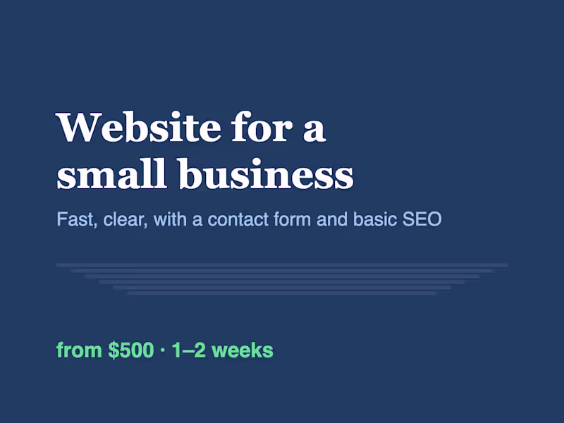 Cover image for Website for a small business
