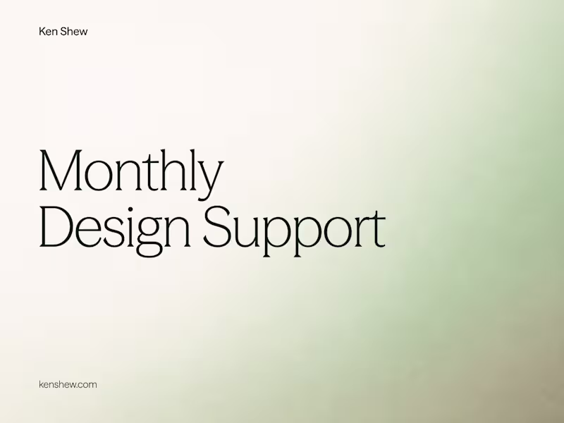 Cover image for Monthly Design Support