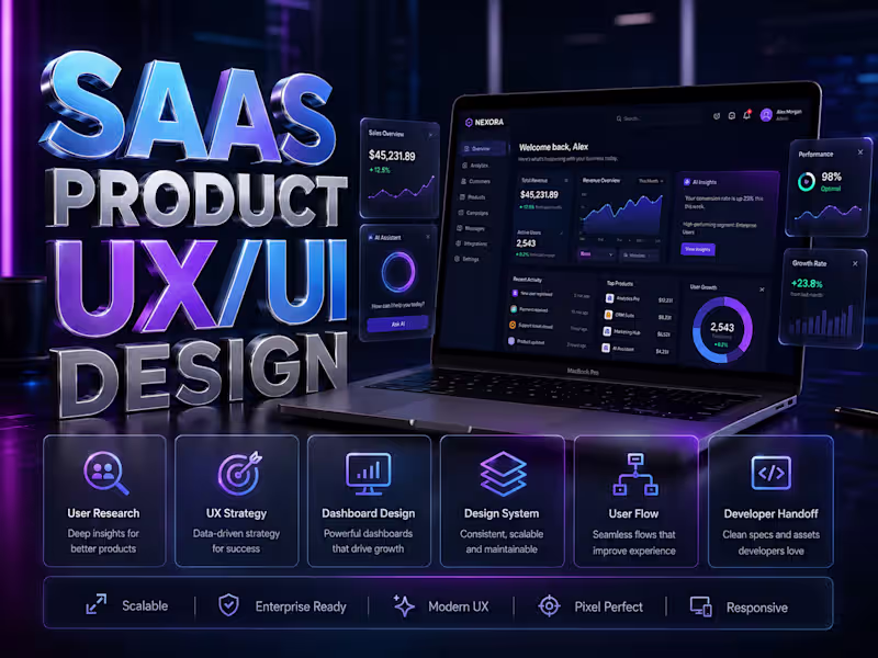 Cover image for UX/UI Design for SaaS & Enterprise Products