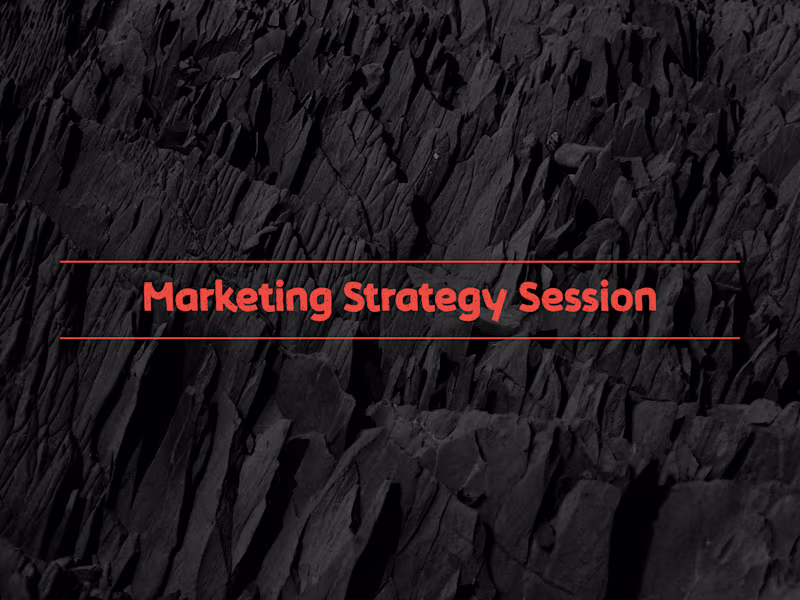 Cover image for Marketing Strategy Session