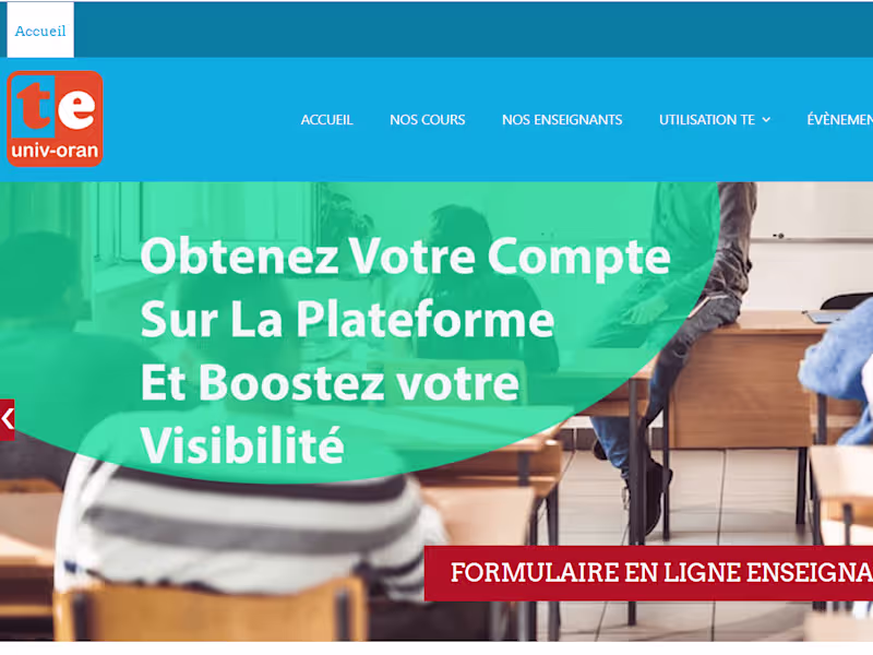 Cover image for Plateforme Télé-Enseignement de l'Université Oran 1 Ahmed Ben Be