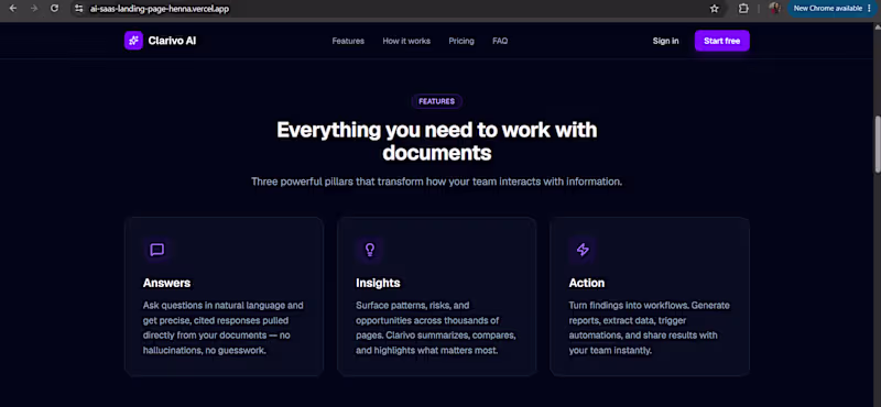 Cover image for Clarivo AI — Document Intelligence