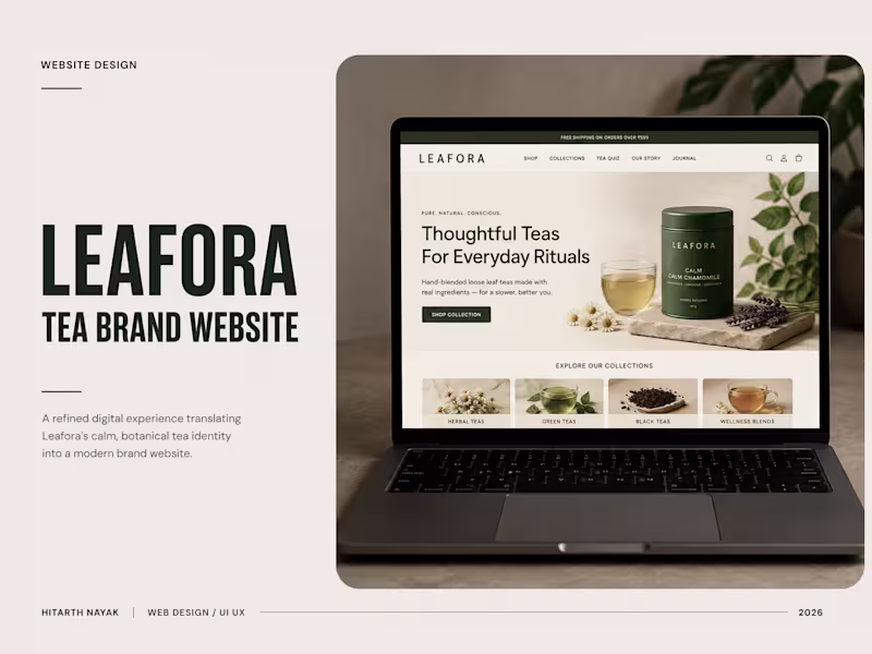 Cover image for Leafora - Tea Brand Website