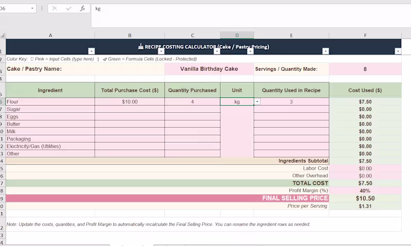 Cover image for Automated Recipe Costing & Profit
