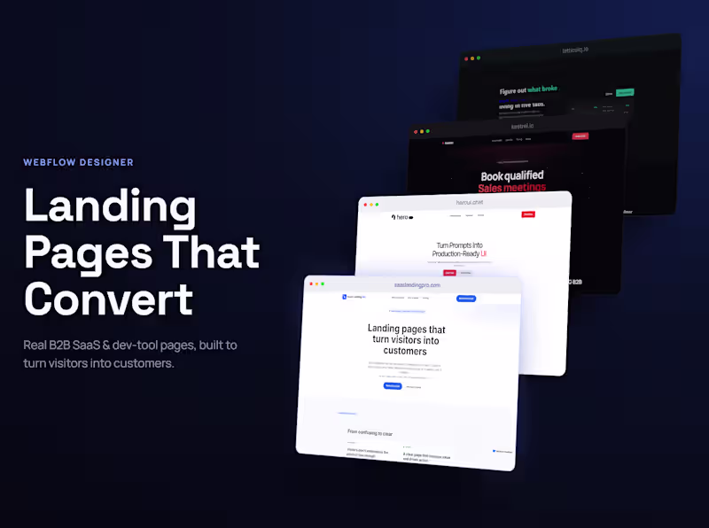 Cover image for Conversion-focused SaaS landing page in Webflow