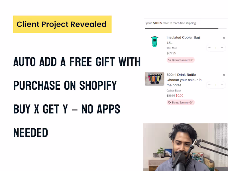 Cover image for Auto Add a Free Gift with Purchase in Shopify