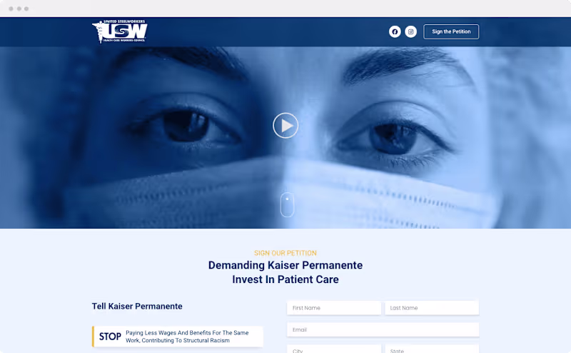 Cover image for United Steelworkers - Kaiser Campaign - Vlux Designs
