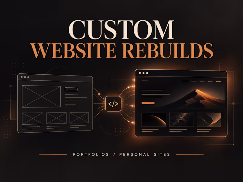 Cover image for Custom Portfolio & Website Rebuilds
