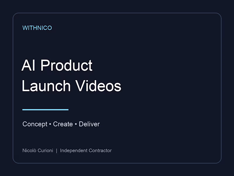 Cover image for AI Product Launch & Promotional Videos