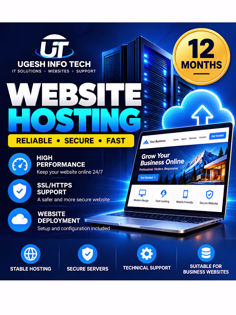 Cover image for Professional Website Hosting 12-Month. 